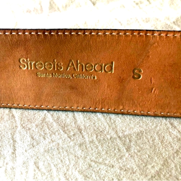 Streets Ahead Blues at Sunset Belt /Snake-embossed W/Large Silver buckle Size S - Picture 5 of 8